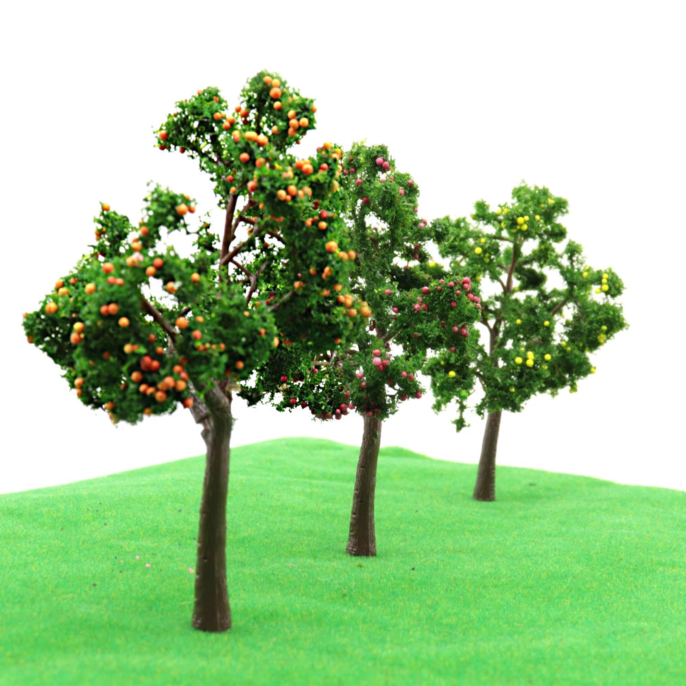 Modèle d'arbre fruitier l'inventaire de simulation, mise en page de scène de table de sable bricolage, matériaux de plantes, kits de diorama, lot de 10 pièces