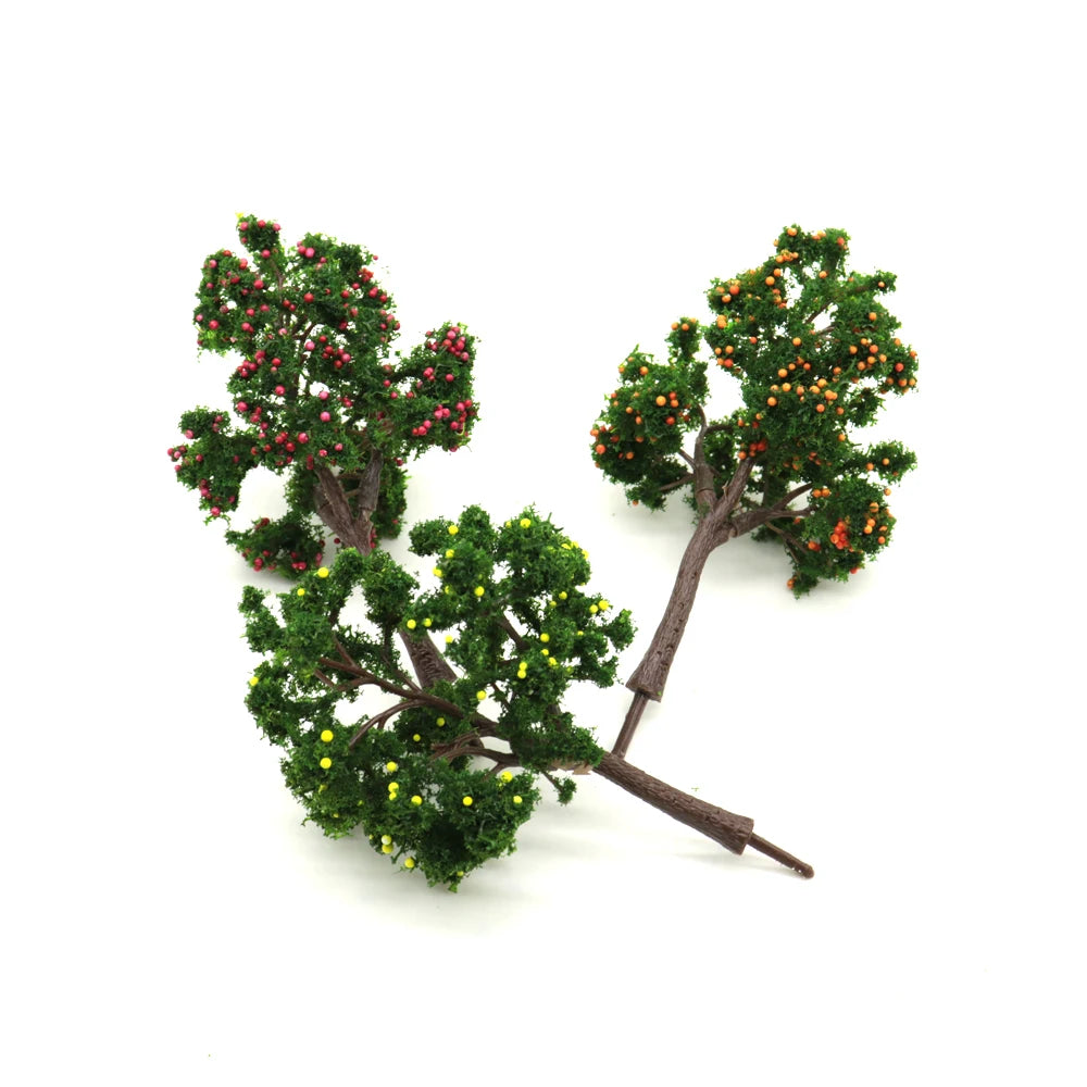 Modèle d'arbre fruitier l'inventaire de simulation, mise en page de scène de table de sable bricolage, matériaux de plantes, kits de diorama, lot de 10 pièces