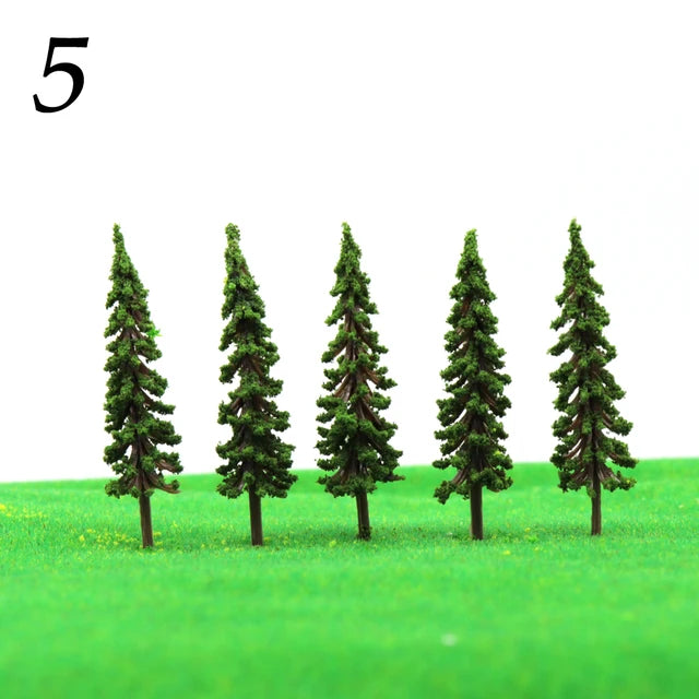 Modèle d'arbre vert pour architecture de paysage, jouet de table de sable, simulation de train, plante d'arbre, 5 couleurs, 4 hauteurs, 3/4 cm, 3/5 cm, 5/6 cm, 100 pièces