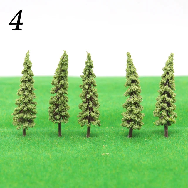 Modèle d'arbre vert pour architecture de paysage, jouet de table de sable, simulation de train, plante d'arbre, 5 couleurs, 4 hauteurs, 3/4 cm, 3/5 cm, 5/6 cm, 100 pièces