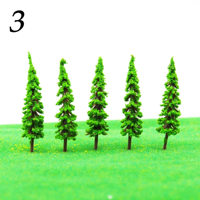 Modèle d'arbre vert pour architecture de paysage, jouet de table de sable, simulation de train, plante d'arbre, 5 couleurs, 4 hauteurs, 3/4 cm, 3/5 cm, 5/6 cm, 100 pièces