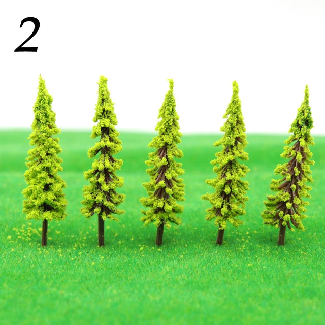 Green tree model for landscape architecture, sand table toy, simulation train, tree plant, 5 colors, 4 heights, 3/4cm, 3/5cm, 5/6cm, 100pcs 