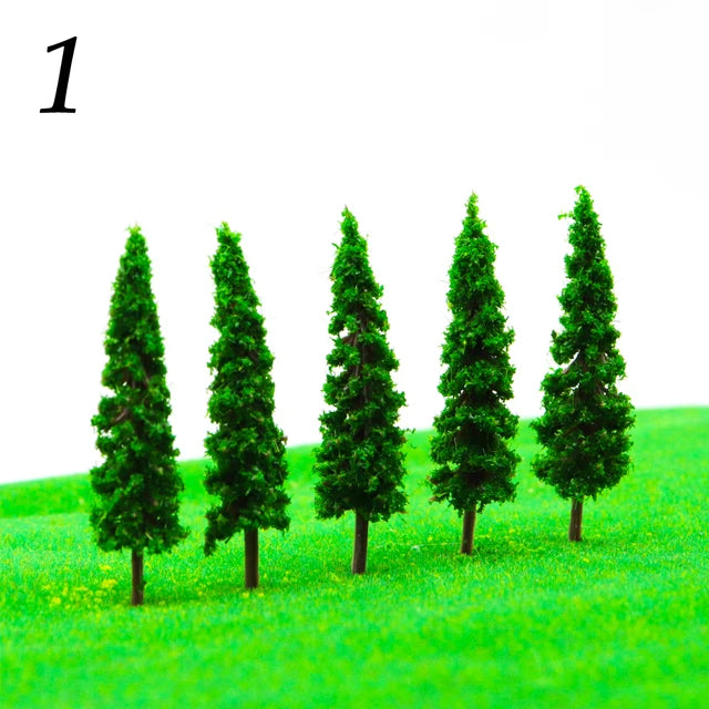 Modèle d'arbre vert pour architecture de paysage, jouet de table de sable, simulation de train, plante d'arbre, 5 couleurs, 4 hauteurs, 3/4 cm, 3/5 cm, 5/6 cm, 100 pièces