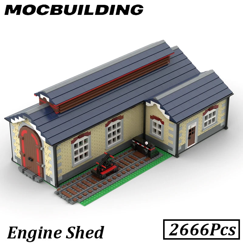 Locomotive shed, freight buildings, MOC building blocks 