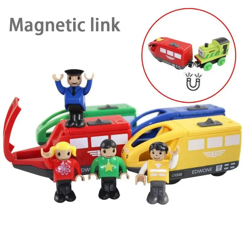 Modèle de train à moteur électronique pour enfants, voie ferrée magnétique