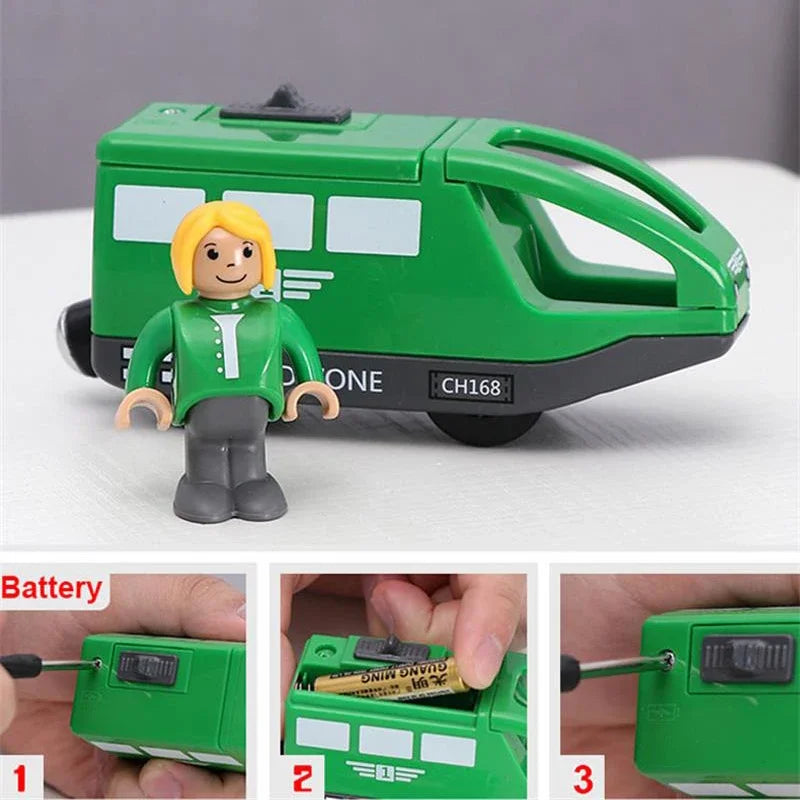 Elektronisches Motoreisenbahnmodell für Kinder, magnetische Eisenbahnschiene 