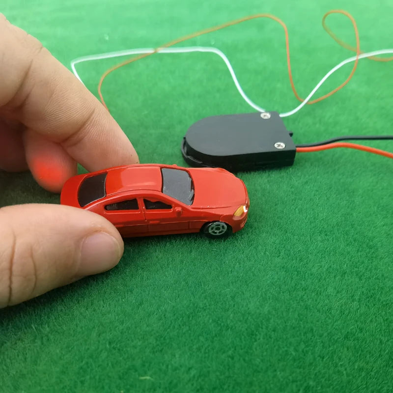 Modèle de voiture en plastique avec lumières LED, 3V, 1 pièce, 75, 87/150, HO-N