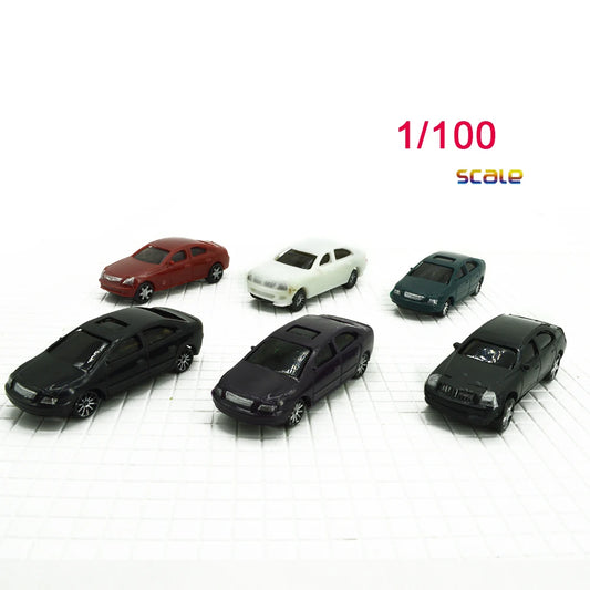 Hot Sale 1/100 Scale Painted Car Model Road Building Sandscape Vehicle for Train Layout Diorama Miniature Plastic 