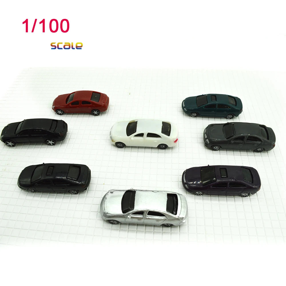 Modèle de voiture peinte à l'échelle 1/100 pour la construction de routes, paysage de sable, véhicule pour aménagement de Train, Diorama Miniature en plastique, offre spéciale