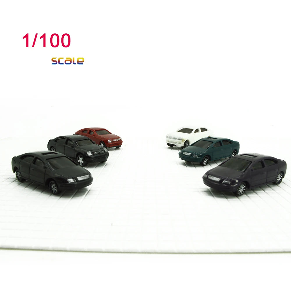 Hot Sale 1/100 Scale Painted Car Model Road Building Sandscape Vehicle for Train Layout Diorama Miniature Plastic 