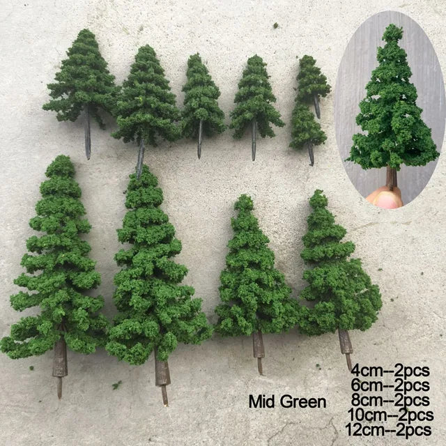 Christmas trees, HO scale, 10 pieces 