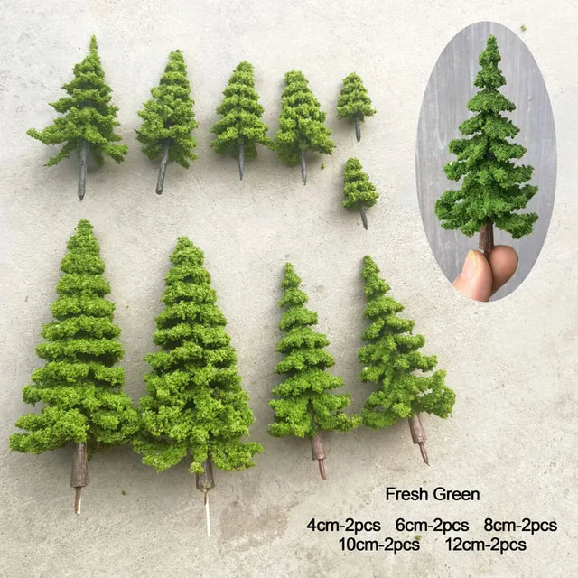 Christmas trees, HO scale, 10 pieces 