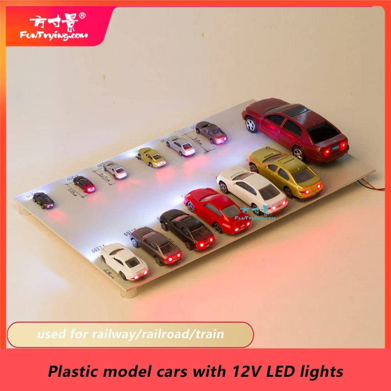 Modèle réduit de voiture avec lumières LED 3V/12V, échelle 1/75e, échelle 1/87e
