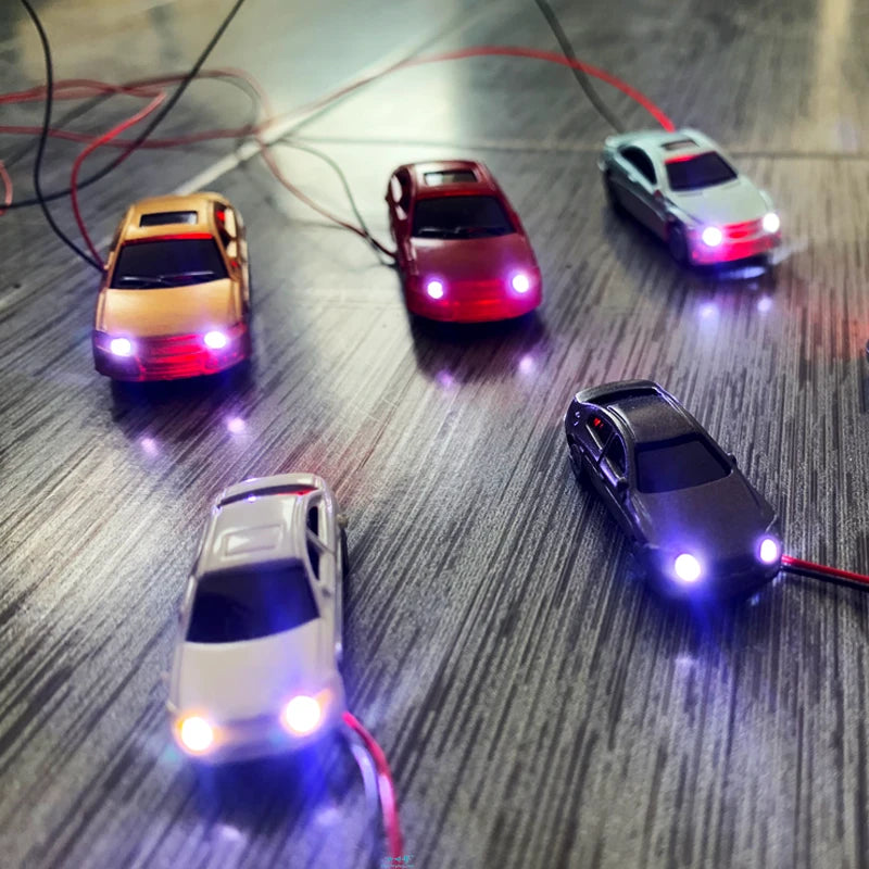 Model Car with 3V/12V LED Lights, 1/75th Scale, 1/87th Scale 