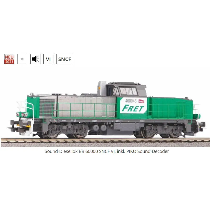 Digitale Sound-Diesellokomotive BB 60000, Marke PIKO, Maßstab HO – 1/87 