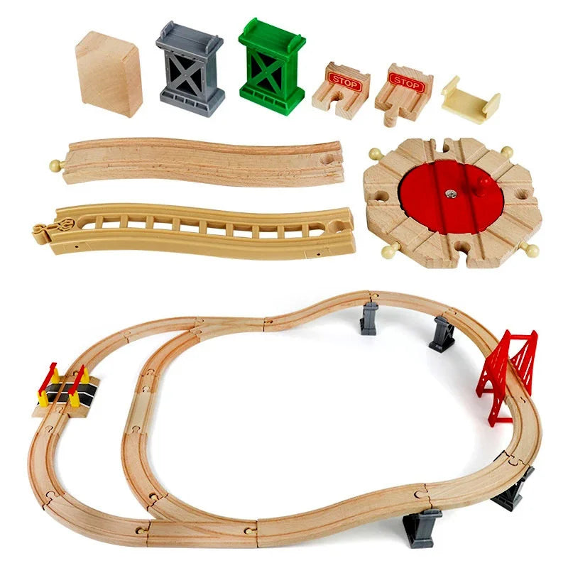 Piste de Train en bois, accessoires adaptés aux pistes en bois Brio