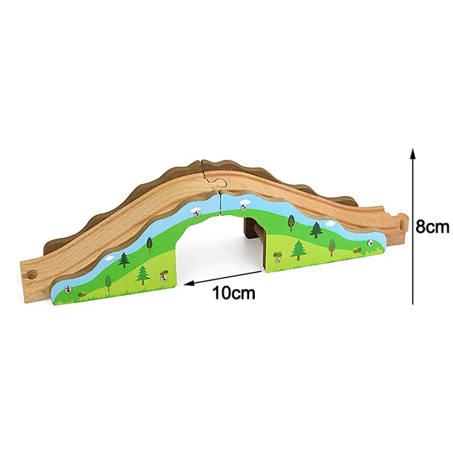 Kindereisenbahngleise aus Holz, alle Arten von Brückenschienen, geeignet für Bio 