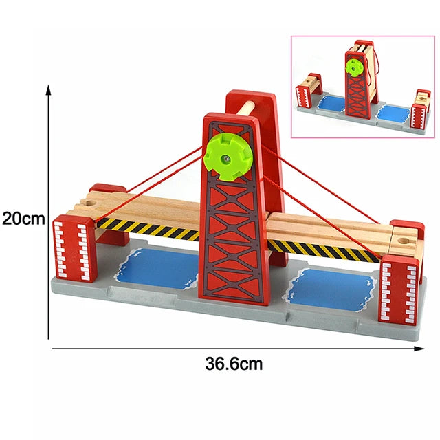 Holzeisenbahngleise für Kinder, Straßenschild, Brücke, Gleiszubehör, Brio-Holzgleise 