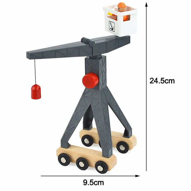 Piste de train en bois pour enfants, enseigne de rue, pont, accessoires de voie, pistes en bois Brio