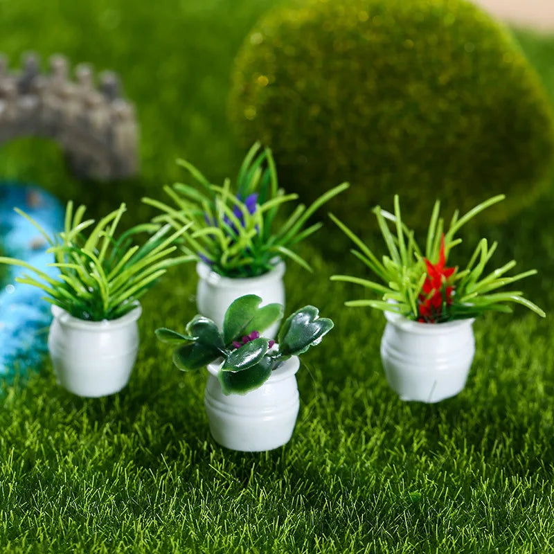 Plantes mixtes en pot/herbe miniatures, 20 pièces