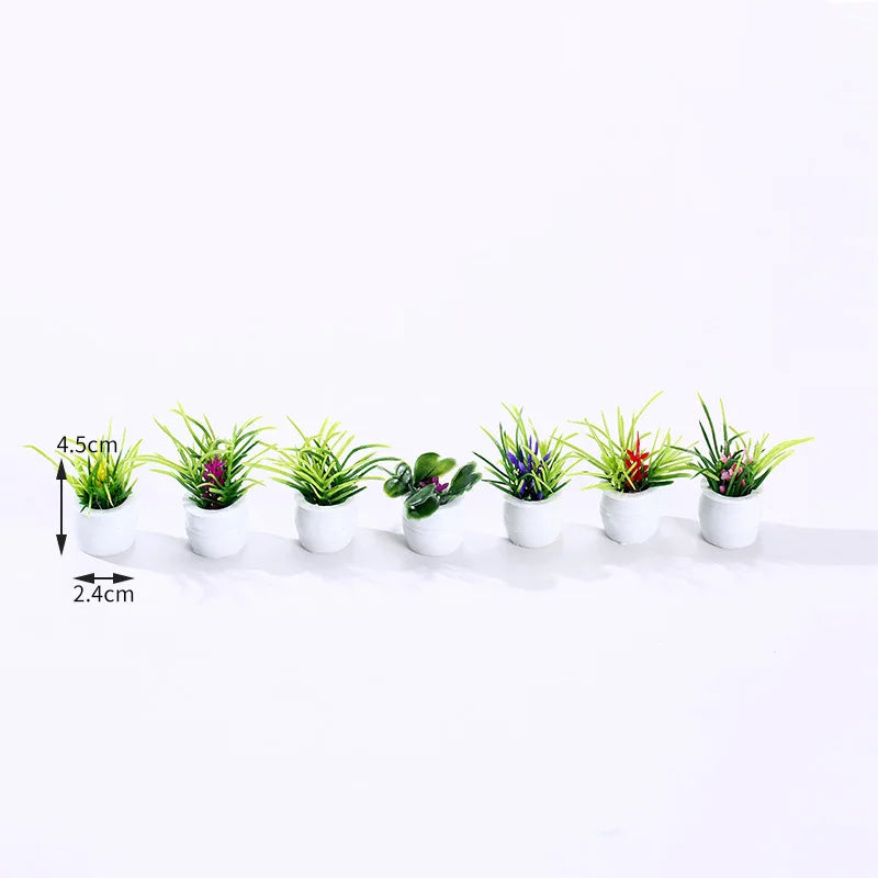 Plantes mixtes en pot/herbe miniatures, 20 pièces