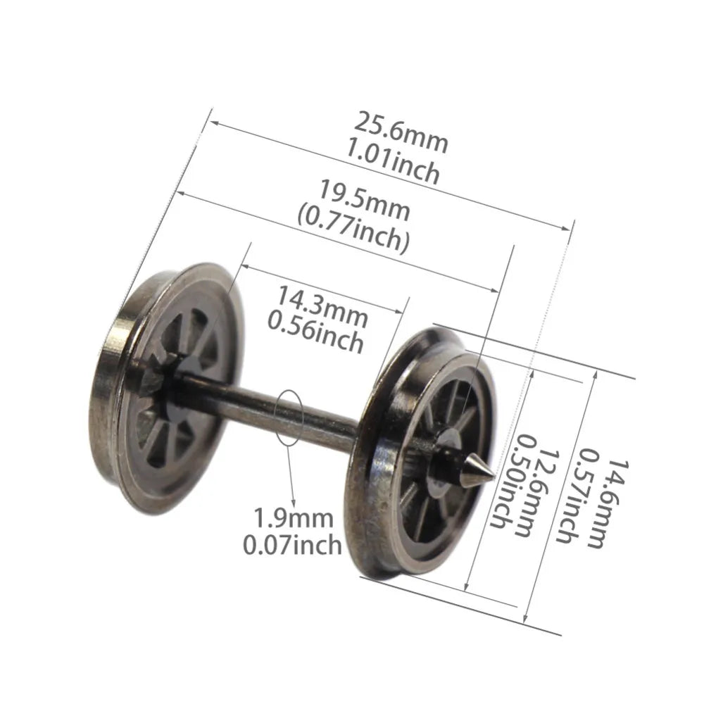 12 Stück/24 Stück H0 Maßstab 38 Zoll 1:87 Maßstab 1487 Modellzug Metallspeichenräder 