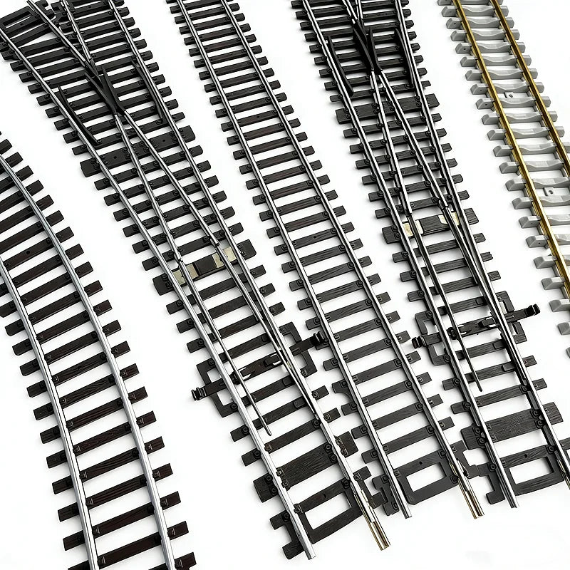 Rails de train miniature à l'échelle HO 1/87 en nickel-chrome, alimentés électriquement, modèles de voies simulées droites, courbes et déviateurs