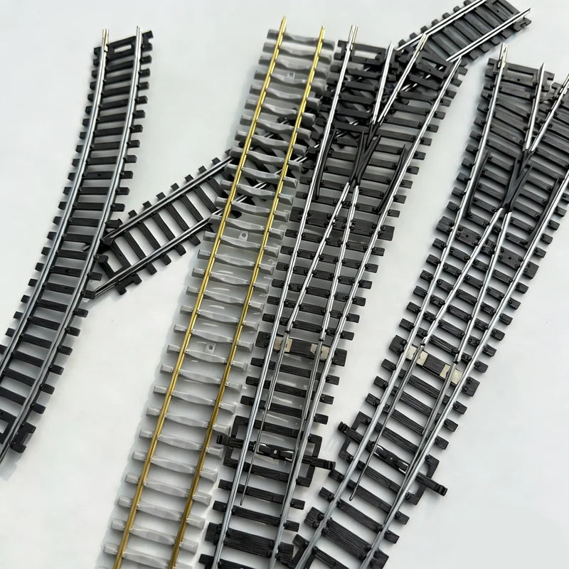 Rails de train miniature à l'échelle HO 1/87 en nickel-chrome, alimentés électriquement, modèles de voies simulées droites, courbes et déviateurs
