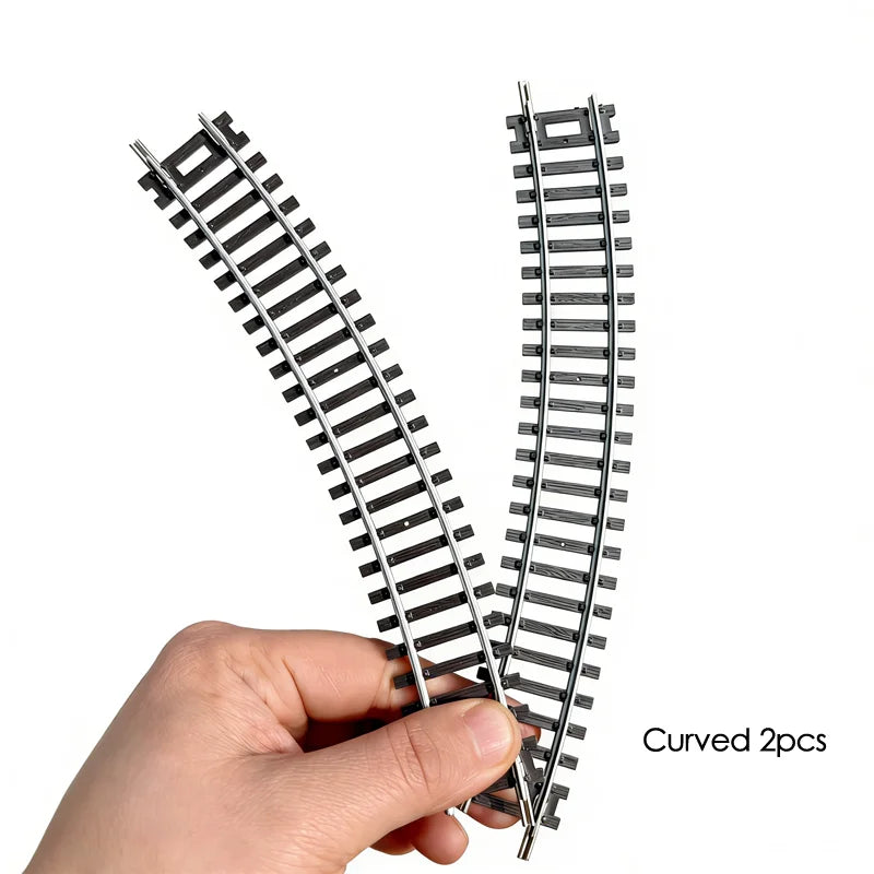 Rails de train miniature à l'échelle HO 1/87 en nickel-chrome, alimentés électriquement, modèles de voies simulées droites, courbes et déviateurs