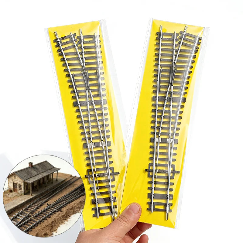 Rails de train miniature à l'échelle HO 1/87 en nickel-chrome, alimentés électriquement, modèles de voies simulées droites, courbes et déviateurs