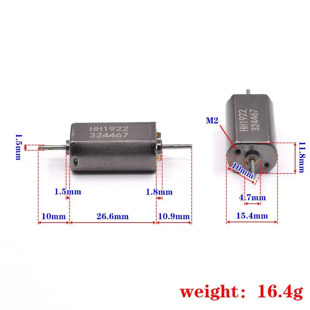 Motor de tren a escala HO 1/87, Micro FK-055, rotor de 5 polos, 12 V CC, 13700 RPM, motor de alta velocidad, eje doble de 1,5 mm, 324467, 1 pieza 