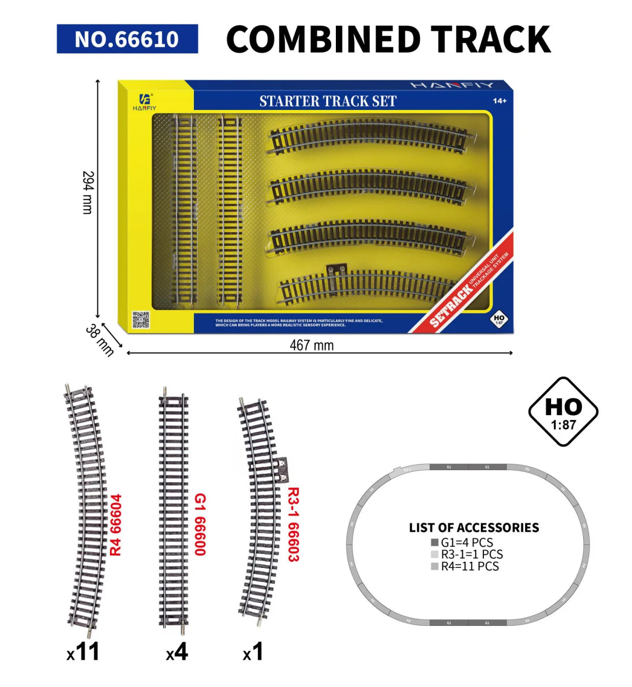 Ho échelle 1/87 modèle de voie de Train  - Nickel argent