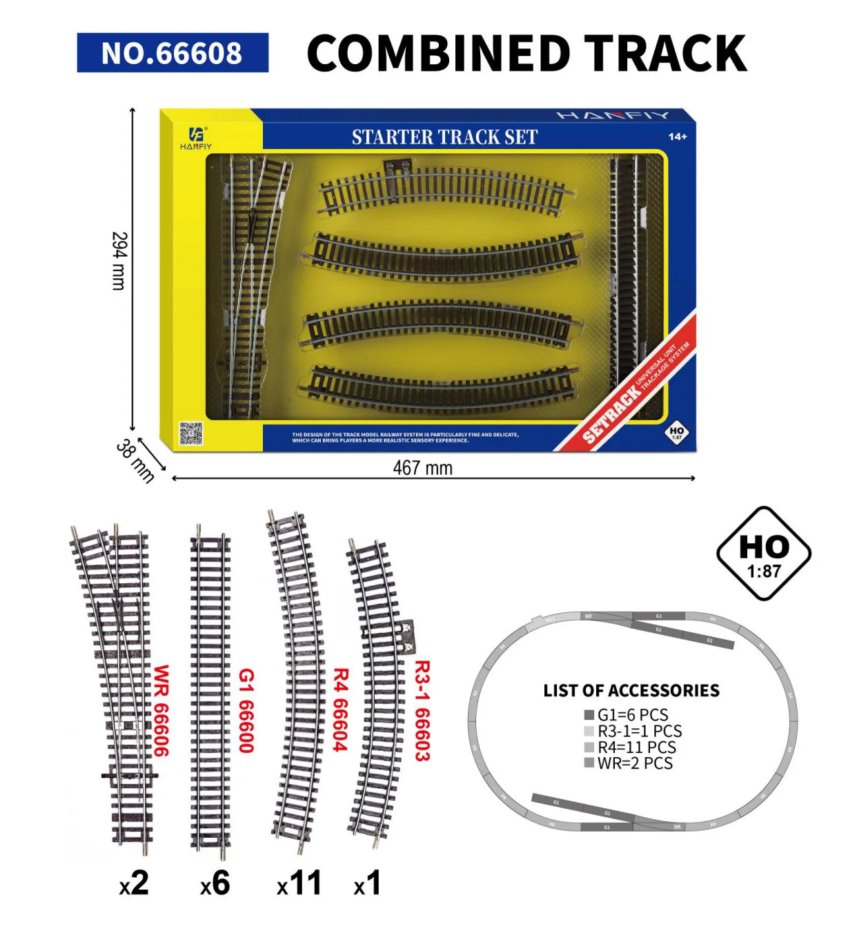 Ho échelle 1/87 modèle de voie de Train  - Nickel argent