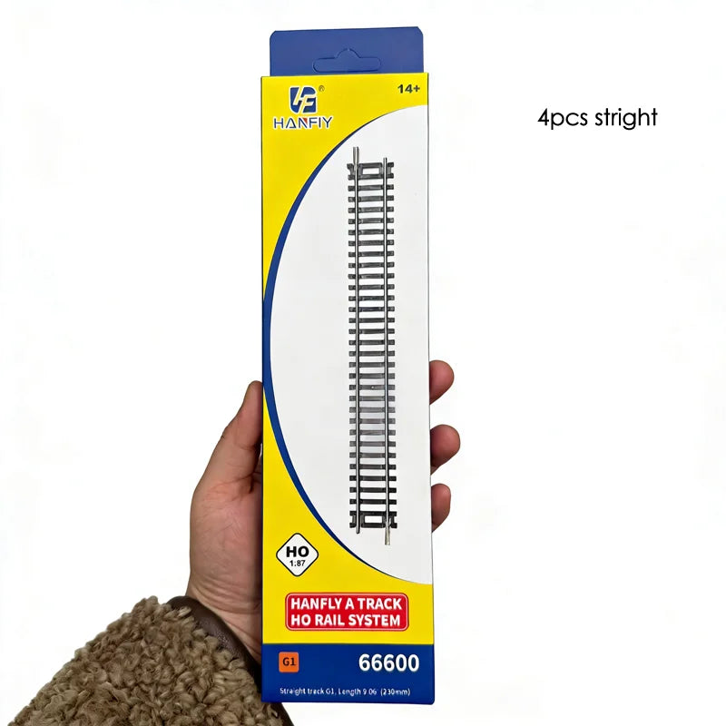 Rails de train miniature à l'échelle HO 1/87 en nickel-chrome, alimentés électriquement, modèles de voies simulées droites, courbes et déviateurs