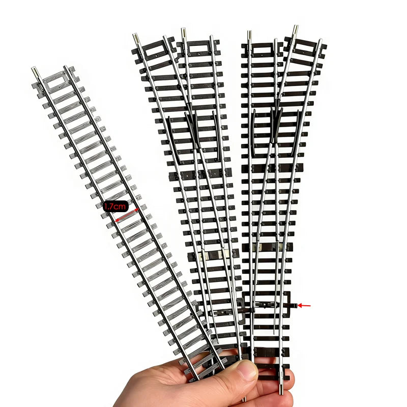 Rails de train miniature à l'échelle HO 1/87 en nickel-chrome, alimentés électriquement, modèles de voies simulées droites, courbes et déviateurs