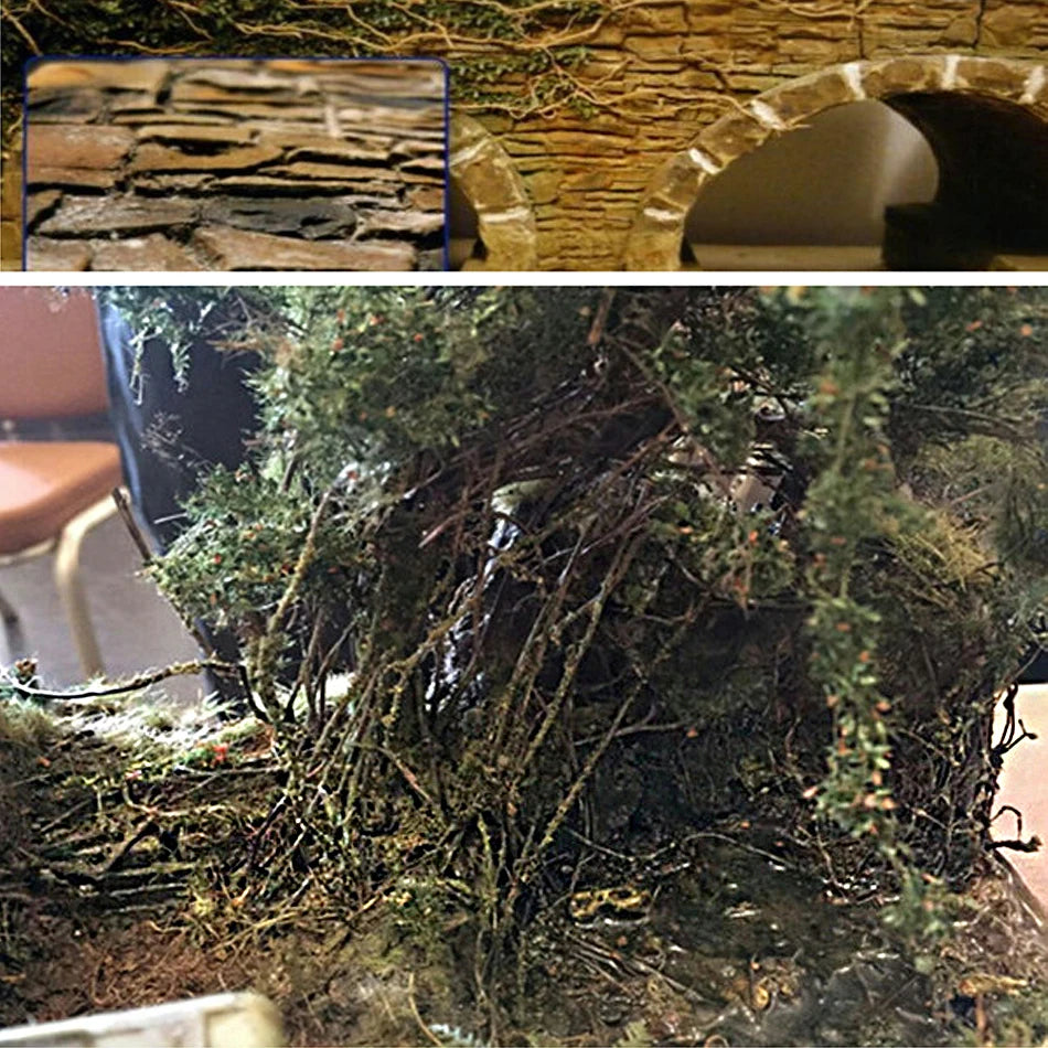 Mesa de arena de enredadera de árbol de raíz de vegetación, plataforma de diorama, edificio de canto, compañero de bricolaje manual, escena de simulación al aire libre, modelo 