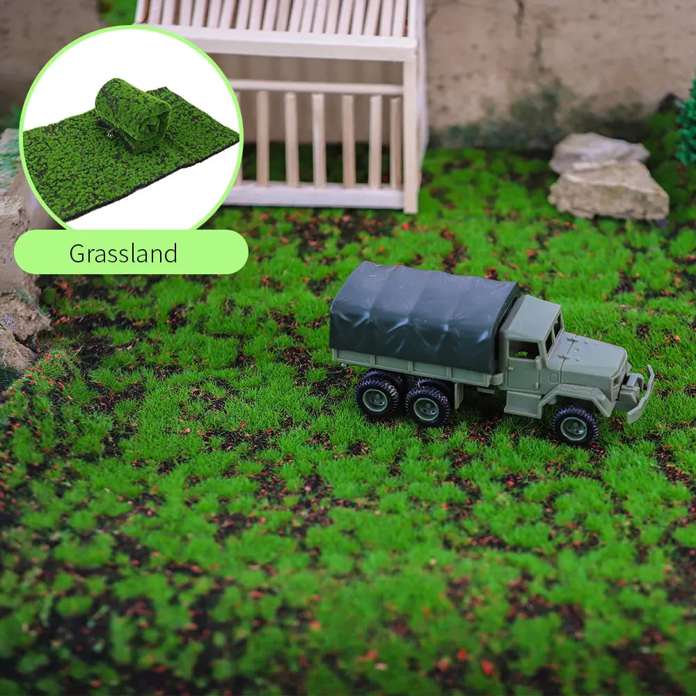 Simulation Gras Matte Modell DIY Sand Tisch Rasen Gebäude Szene Layout Größe 25x50cm Diorama Materialien 