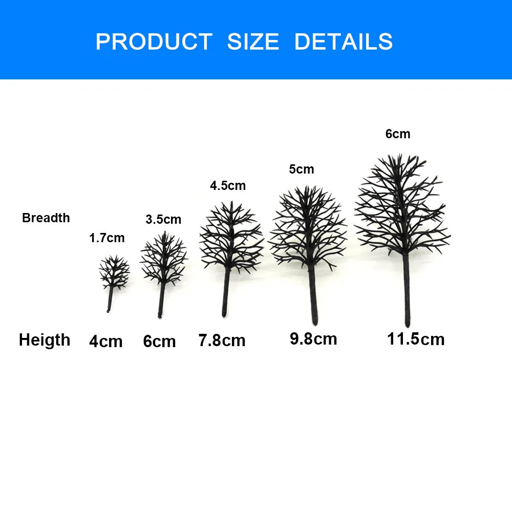 4-11.5cm Simulation Tree Trunk, ABS Plastic Model, Railway Toys, Landscape Scene, Sand Table, Steering Architecture Construction 