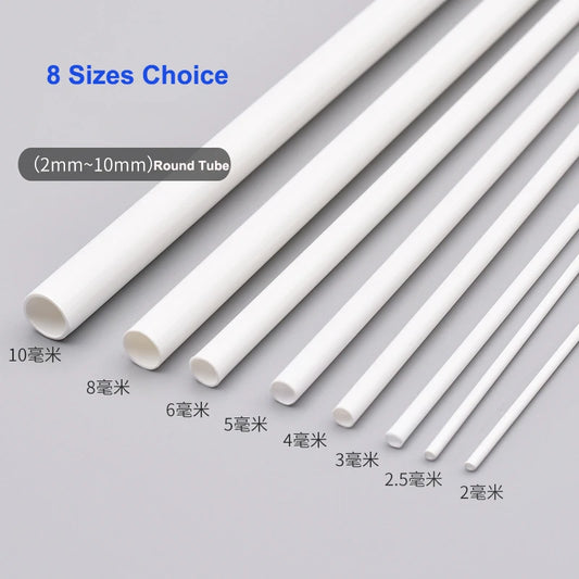 Round ABS Plastic Tube from 2 to 10mm in Diameter 