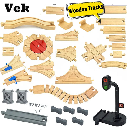 Tipos de accesorios para rieles de madera, adecuados para Brio, rieles de madera 