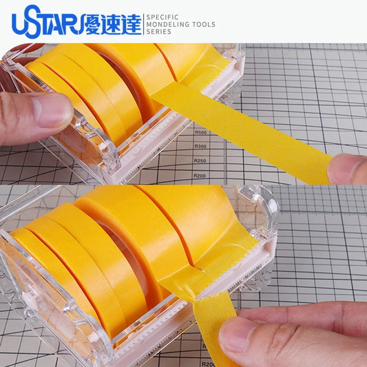 Ustar Masking Cover Tape with Holder DIY Tool Set ChlorFor Gundam Model 5 Rolls Width 6mm 9mm 12mm 18mm 30mm 
