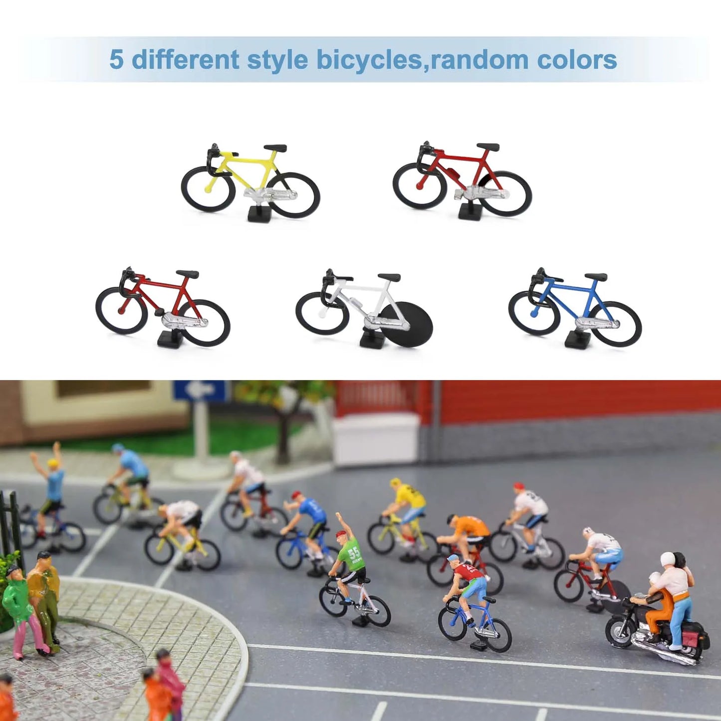 HO scale bike and motorcycle, 15 different poses 