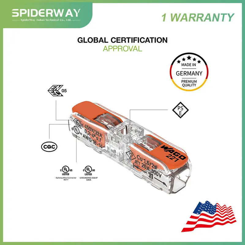 WAGO-Compact wire connector, 221, 24 pieces 