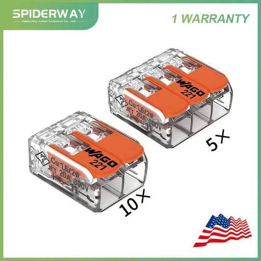 221 WAGO wire connectors, 15 pieces 