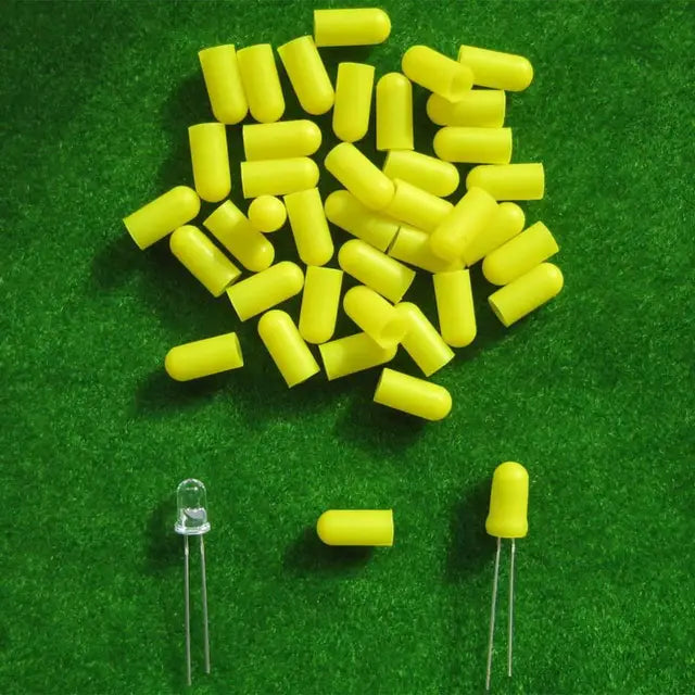 XPT02M-Rubber Caps for 5mm Mars Wheat Bulbs, Yellow, Red, White, Blue, Green, Pink, 100 Pieces 