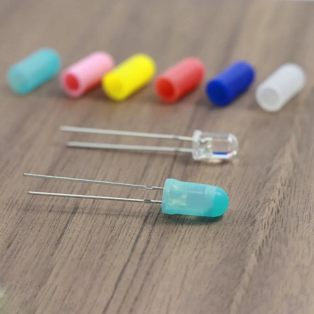 XPT02M-Capuchons en Caoutchouc pour Ampoules Mars de Blé de 5mm, Jaune, Rouge, Blanc, Bleu, Vert, Rose, 100 Pièces