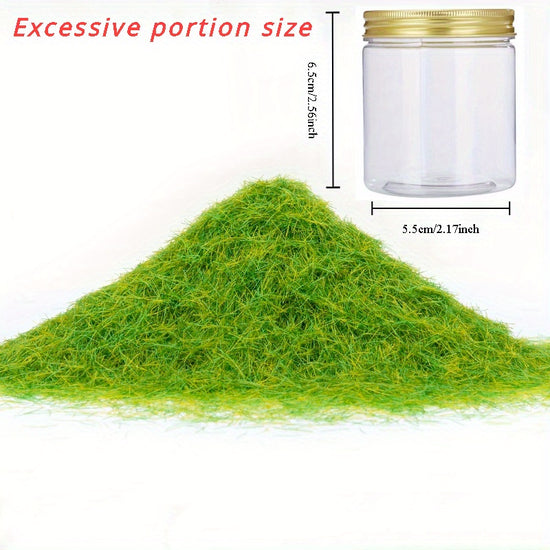 1 Jar of Real 5mm Long Static Grass Powder  Vibrant Green Nylon Flocking for Model Railroads Military Landscapes  Architectural Models  Perfect Gift to Enhance Your Miniature Scenes