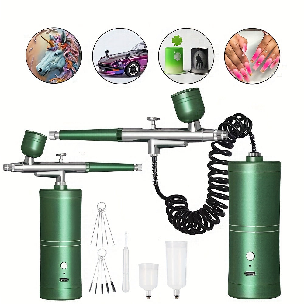 Airbrush Nail Cordless Portable Airbrush Air Hose Extended Spray Gun with Compressor for Nail Art Painting Makeup Cake