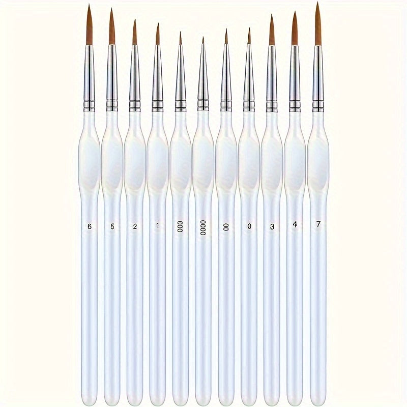 Highquality Detail Brush Set 11 Miniature Brushes For Fine Details And Artistic Painting  Acrylic Oil Painting Watercolor Painting And By Numbers Models Faces Nails Crafts