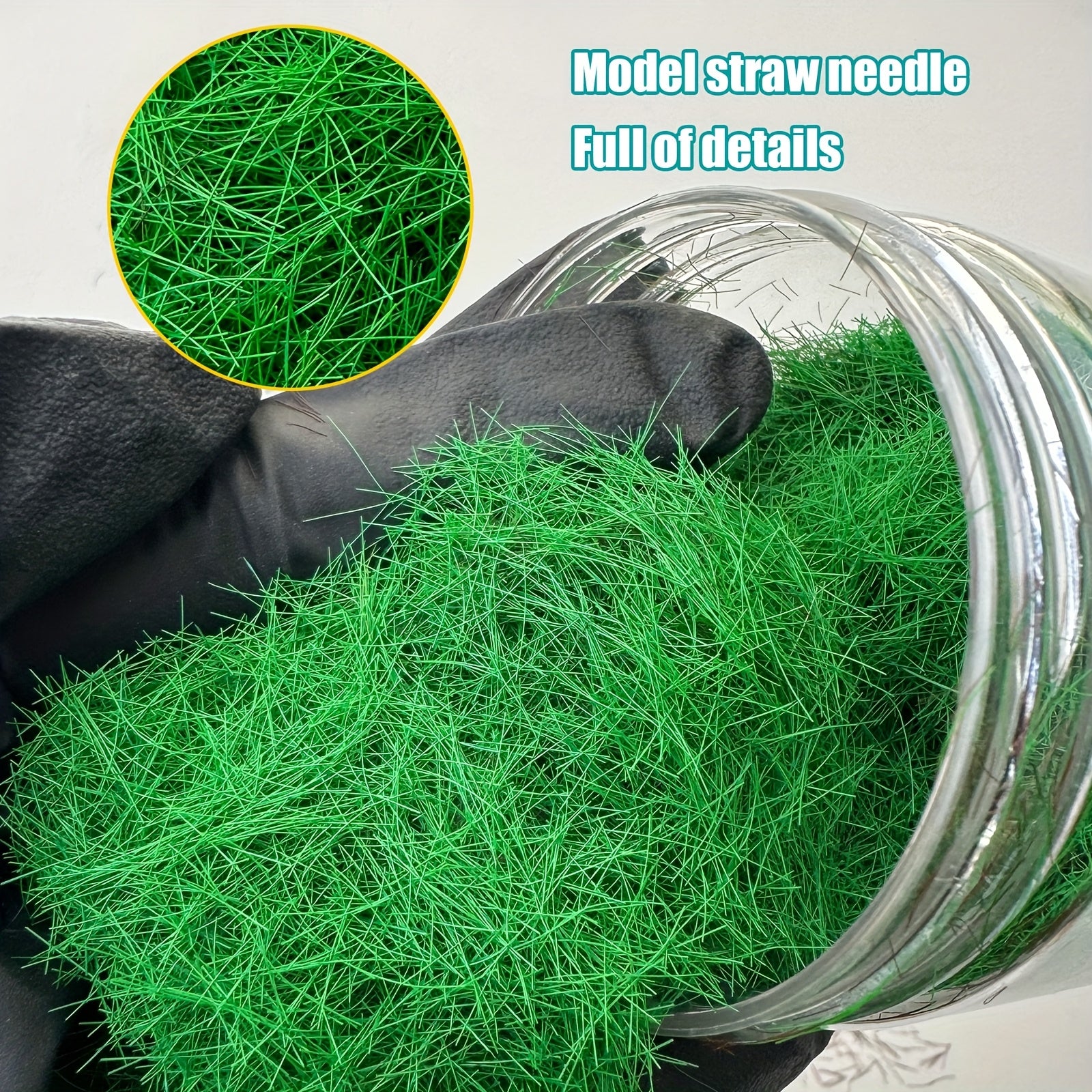 1cm Tall Nylon Model Grass Needles  60g Bottle Pack for Dioramas Train Sets and Model Scenery Crafting